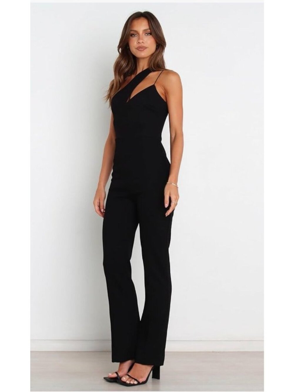 Petal + Pup Black One-Shoulder Jumpsuit - Size US 6